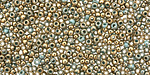 TOHO Gilded Marble Turquoise Round 11/0 Seed Bead