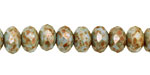 Czech Glass Luster Picasso Blue Green Fire Polished Rondelle 5x7mm