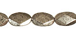 Golden Pyrite (silver tone) Faceted Irregular Oval 15-17x9-10mm