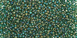 TOHO Transparent Rainbow Frosted Green Emerald Round 11/0 Seed Bead