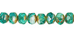 Czech Glass White Cap Sea Picasso Fire Polished Rondelle 6x9mm