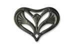 Vintaj Arte Metal Nouveau Leaf Heart Decorivet 32x22mm