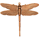 Stampt Antique Copper (plated) Emperor Dragonfly Pendant 50x43mm