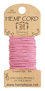 Light Pink Hemp Twine 20 lb, 20 ft