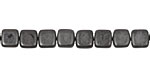 Czech Glass Matte Hematite 2-Hole Tile 6mm