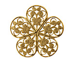 Stampt Antique Gold (plated) Wild Rose Filigree 35mm
