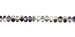 Purple & Clear AB Crystal Faceted Rondelle 4mm