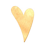 Brass Artisan Heart Blank 25x40mm