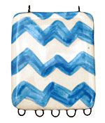 Jangles Ceramic Blue Chevron Pendant 2-5 Link 56x43mm