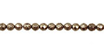 Golden Pyrite (silver tone) Faceted Round 4mm