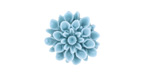 Opaque Turquoise Lucite Dahlia Flower Cabochon 16mm
