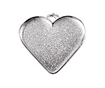 Nunn Design Sterling Silver (plated) Large Heart Bezel Pendant 33x30mm