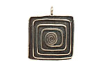 Saki White Bronze Square Spiral Pendant 23x27mm