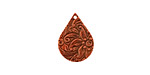 Stampt Antique Copper (plated) Floral Embossed Teardrop 12x17mm