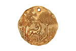 Green Girl Bronze Unicorn Pendant 28mm