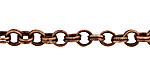 Antique Copper (plated) Every Other Etched Link Double Cable Chain