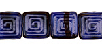 Czech Glass Denim Dreams Tribal Square 14mm