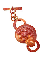 Patricia Healey Copper Nautilus Toggle Clasp 49x25mm, 22mm bar