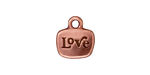 TierraCast Antique Copper (plated) Love Charm w/ Glue In 12x14mm