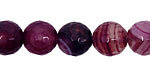 Purple Line Agate Faceted Round 12mm