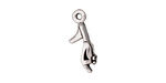 TierraCast Antique Silver (plated) Princess Slipper Charm 7x19mm
