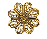 Stampt Antique Gold (plated) Crocus Filigree 36mm