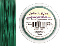 Artistic Wire Kelly Green 26 gauge, 30 yards