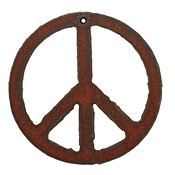 The Lipstick Ranch Rusted Iron Peace Pendant 52mm