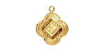 Brass Ornate Clover Charm 16x19mm