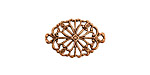 Stampt Antique Copper (plated) Fancy Oval Filigree Connector 20x13mm