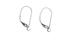 Sterling Silver Plain w/ Ring Leverback 16x9mm
