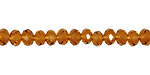 Dark Topaz Crystal Faceted Rondelle 4mm