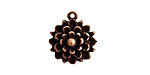 Nunn Design Antique Copper (plated) Mum Flower Charm 17x19mm
