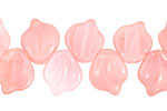 Czech Glass Rose Curved Leaf 12x14mm