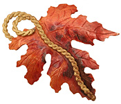 Patricia Healey Copper Leaf w/ Vine Pendant 50x68mm