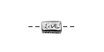 Rustic Charms Sterling Silver Faith Love Hope Bead 10x5mm