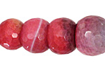 Ruby Line Agate Faceted Rondelle Graduated 6-13x11-21mm
