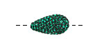 Emerald Pave (w/ Preciosa Crystals) Teardrop 19x10mm (1.5mm hole)