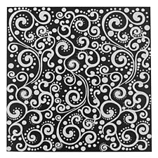 Lillypilly Black Scrolling Vine Anodized Aluminum Sheet 3"x3", 22 gauge