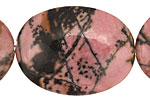 Rhodonite Flat Oval 40x30mm