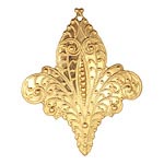 Brass Embellished Fleur de Lis Pendant 37x45mm