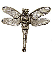 Green Girl Pewter Dragonfly Fairy 63x57mm