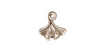 TierraCast Antique Silver (plated) Ginkgo Leaf Charm 12x13mm