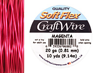 Soft Flex Magenta Craft Wire 20 gauge, 10 yards