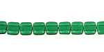 Czech Glass Green Emerald 2-Hole Tile 6mm