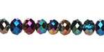 Peacock Metallics Crystal Mix Faceted Rondelle 8mm
