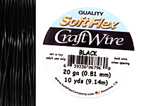 Soft Flex Black Craft Wire 20 gauge, 10 yards