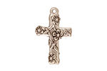 TierraCast Antique Silver (plated) Floral Cross Charm 17x27mm