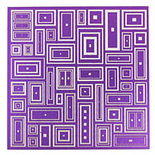 Lillypilly Purple Deco Rectangle Anodized Aluminum Sheet 3"x3", 24 gauge