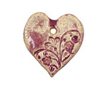 Gaea Ceramic Raspberry Jam Romantic Heart 29x33mm